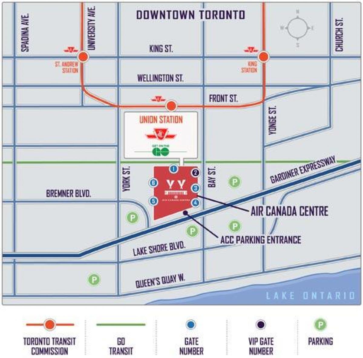 Air Canada Centre Park haritası - ACC