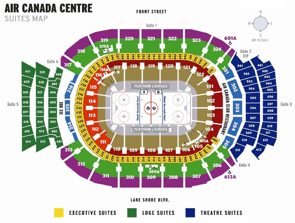 Air Canada Centre suites haritası - ACC