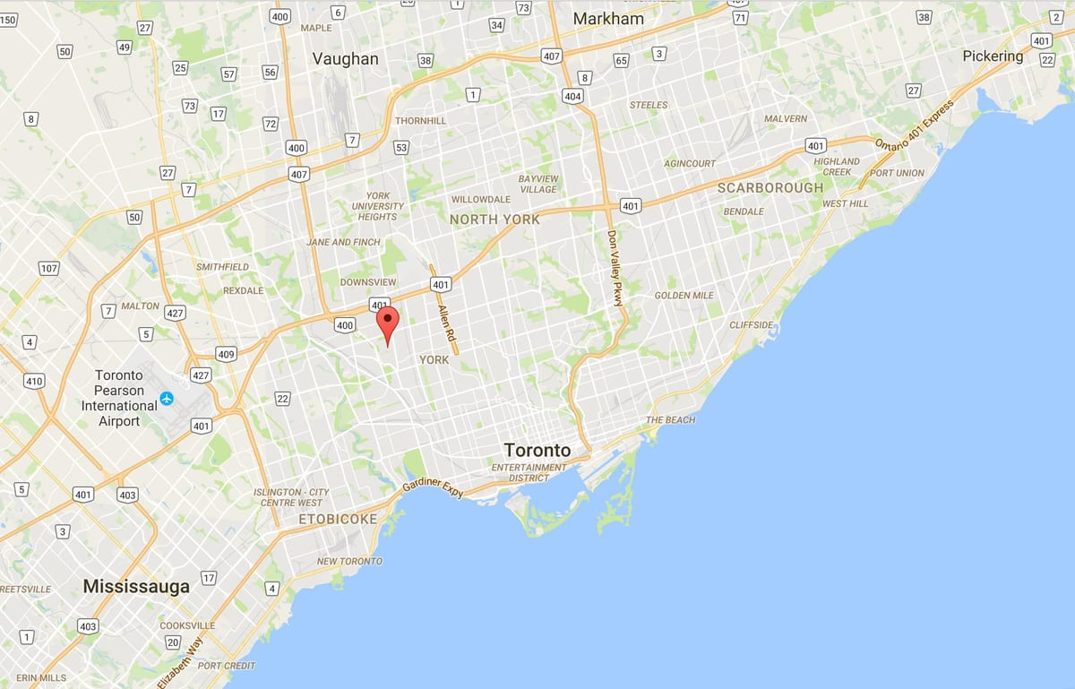 Amesbury bölgesindeki Toronto haritası 