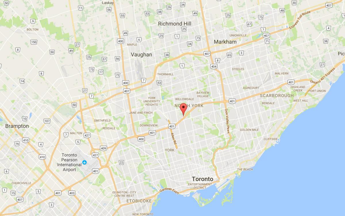 Armour Heights bölgesinde Toronto haritası 