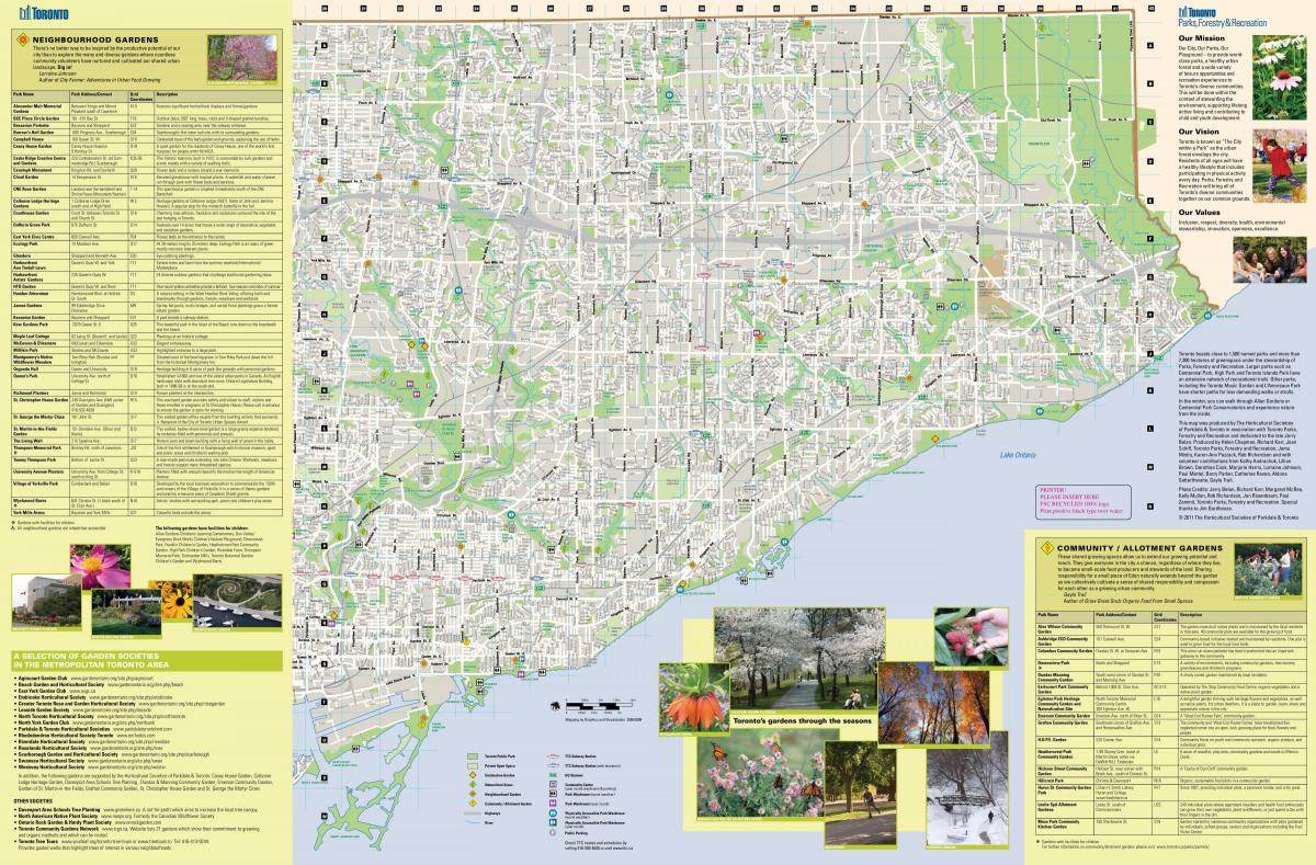 Bahçeler haritası east Toronto 