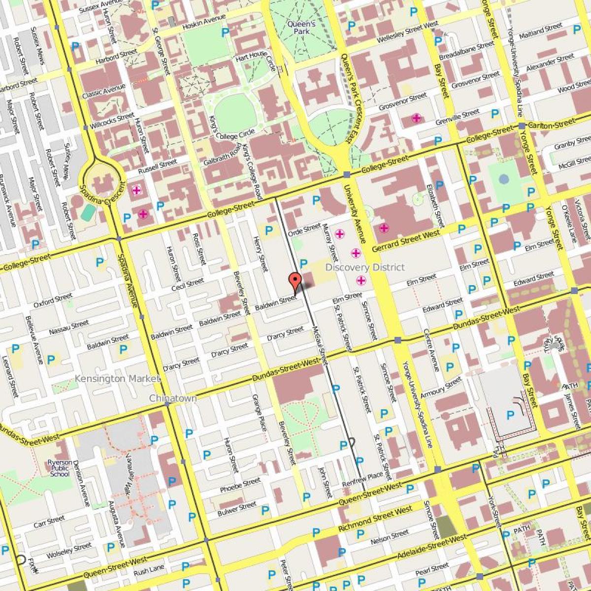 Baldwin Village, Toronto haritası 