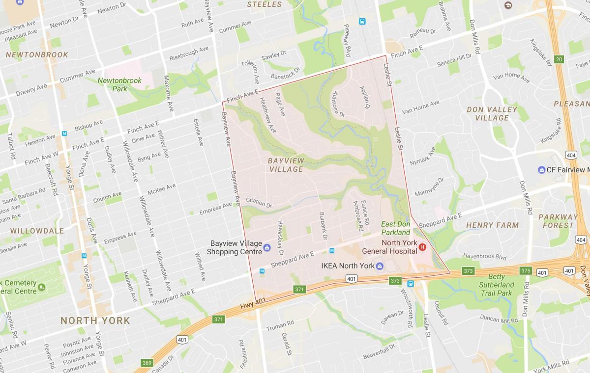 Bayview Village mahalle Toronto haritası 