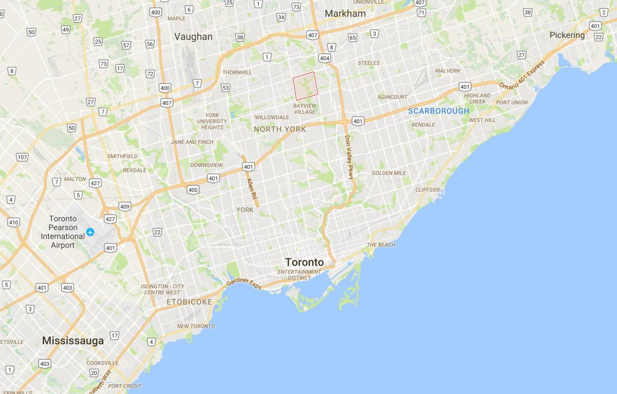 Bayview Woods haritası – Steeles bölgesinde Toronto