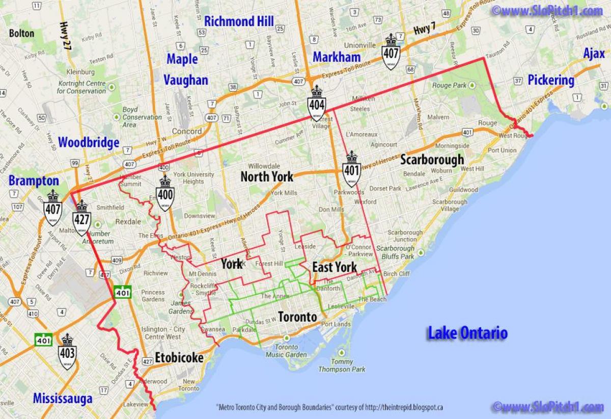 Belediyelerin harita Toronto