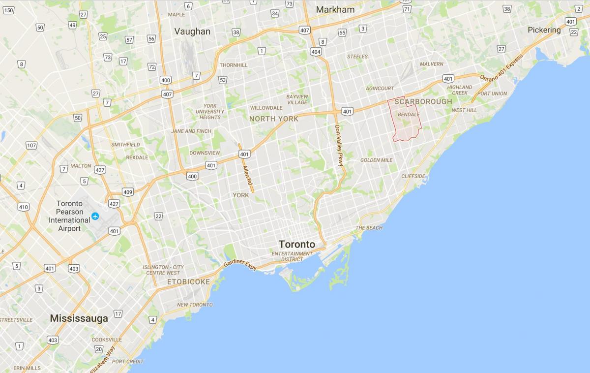 Bendale ilçe Toronto haritası 