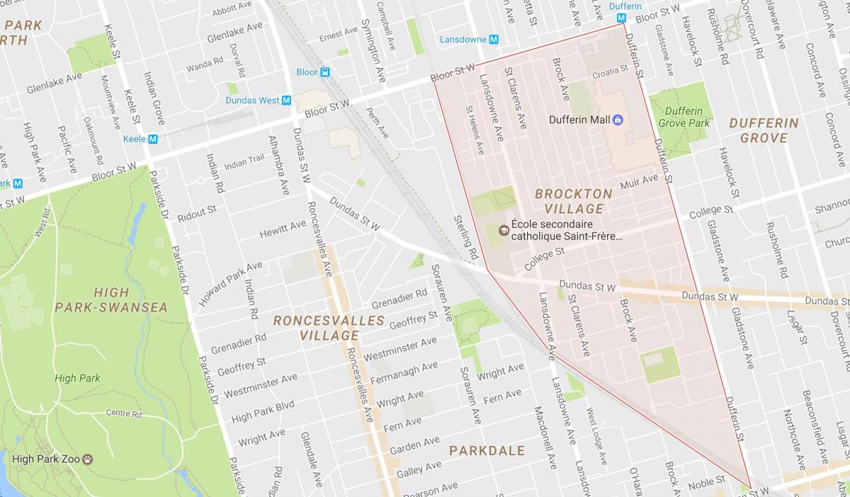 Brockton Village, Toronto mahalle haritası 