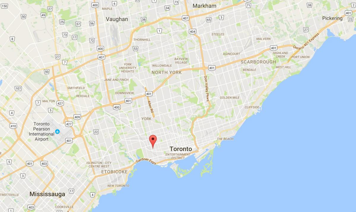 Brockton Village bölgesinde Toronto haritası 