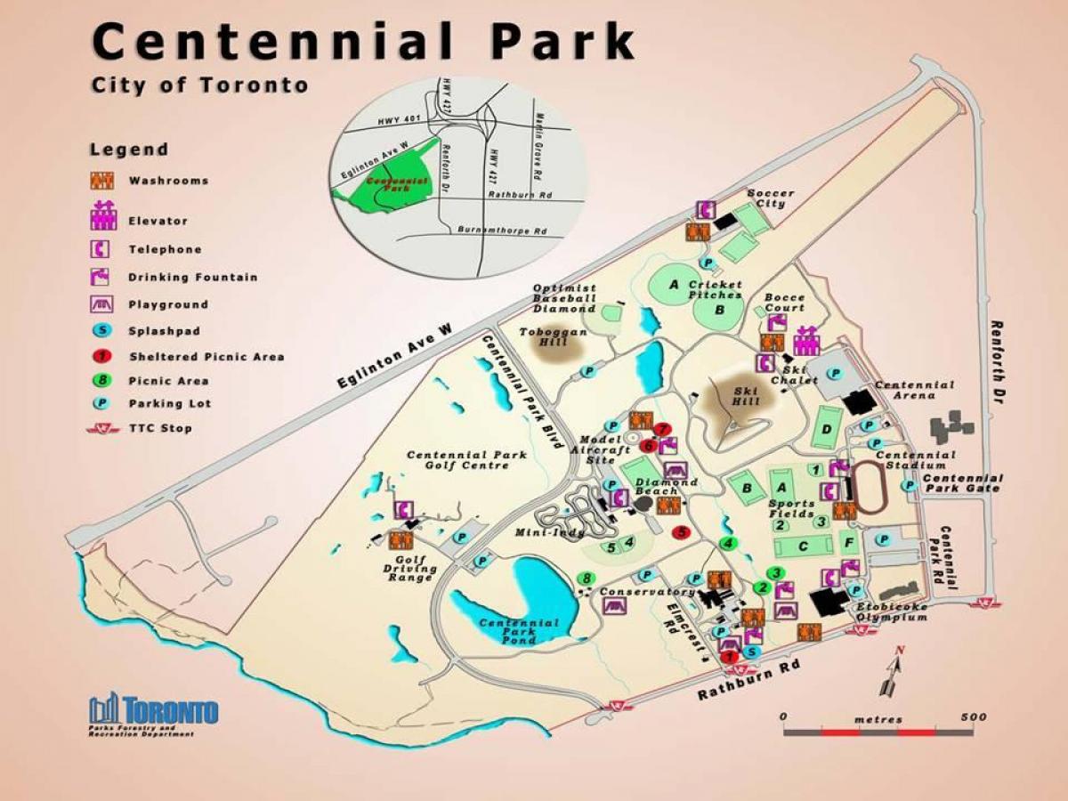 Centennial Park Sera Toronto haritası 