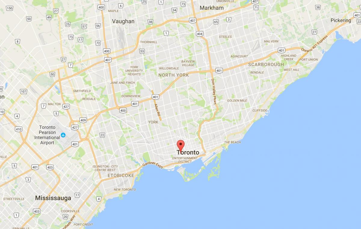 Chinatown bölgesinde Toronto haritası 