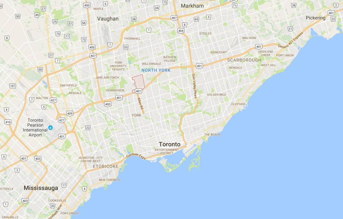 Clanton Park district, Toronto haritası 