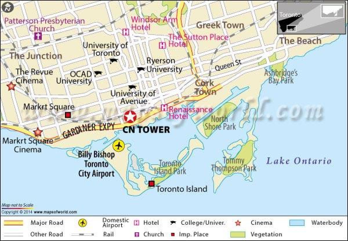 CN Kulesi, Toronto haritası 