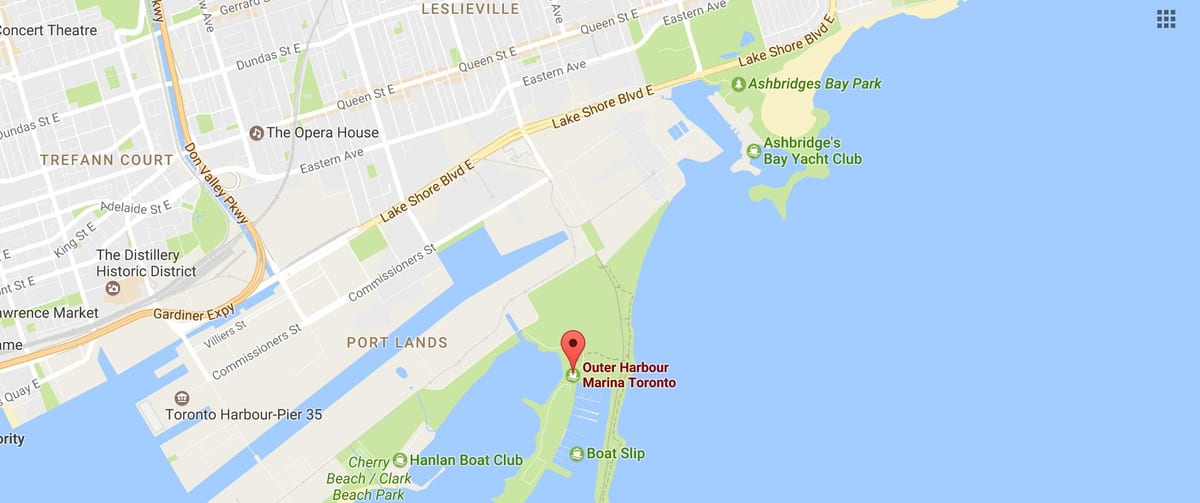Dış liman marina Toronto haritası 
