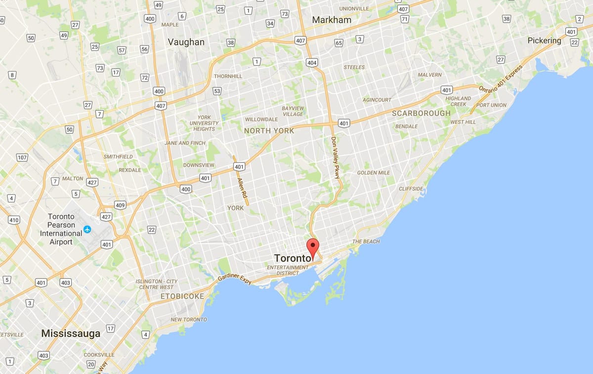 Distillery İlçe ilçe Toronto haritası 