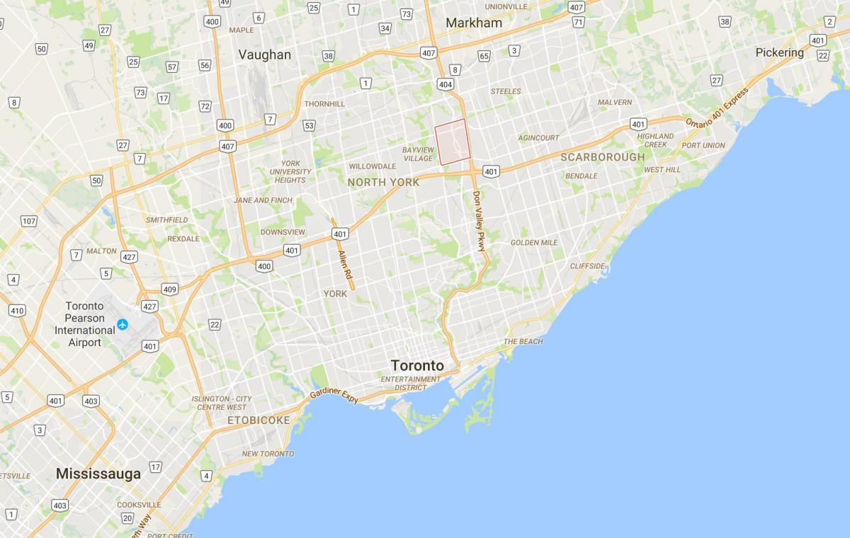 Don Valley Village, Toronto bölgesi haritası 