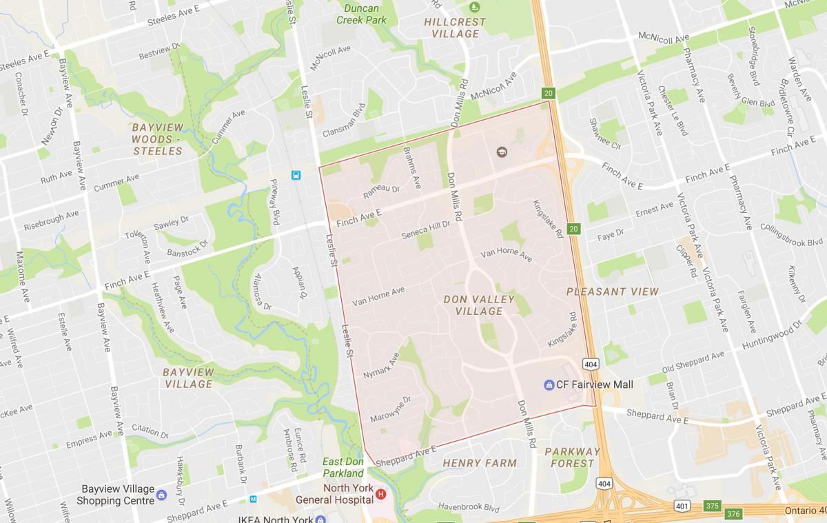 Don Valley Village, Toronto mahalle haritası 