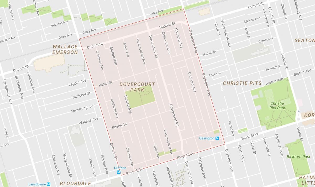 Dovercourt Park mahalle Toronto haritası 