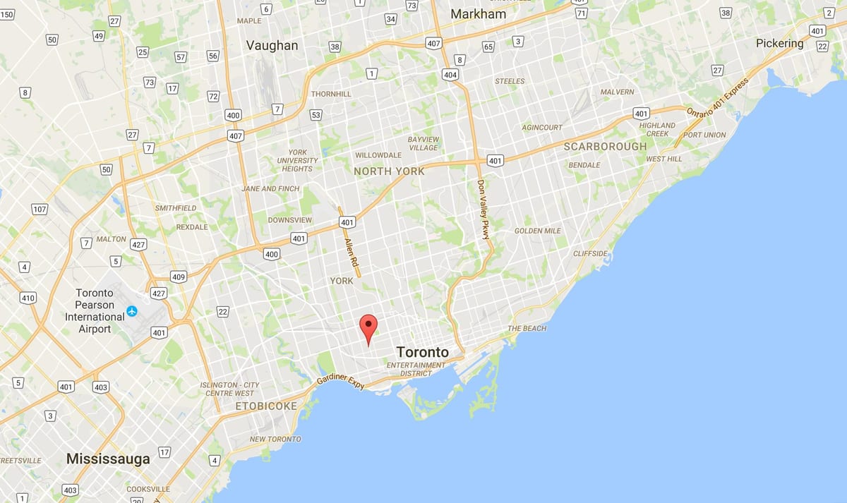 Dufferin Grove, Toronto bölgesi haritası 
