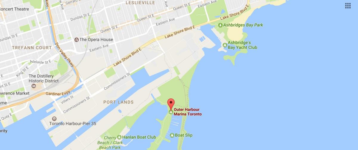 Dış liman marina Toronto haritası 