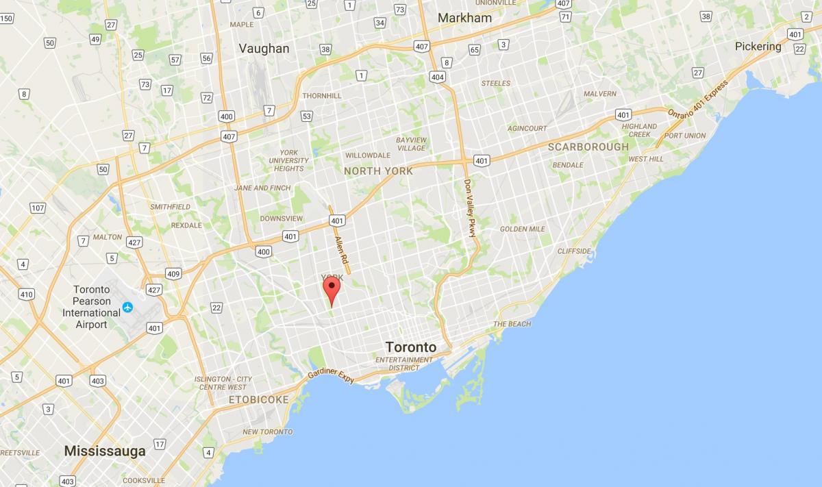 Earlscourt ilçe Toronto haritası 