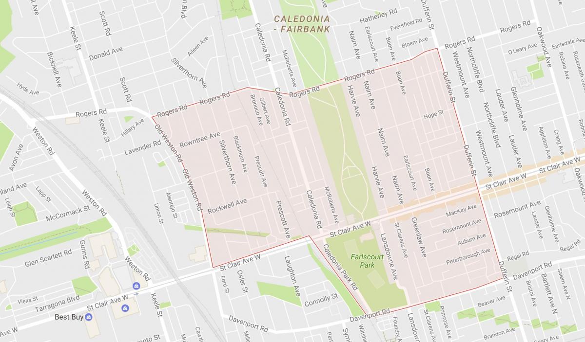 Earlscourt mahalle Toronto haritası 