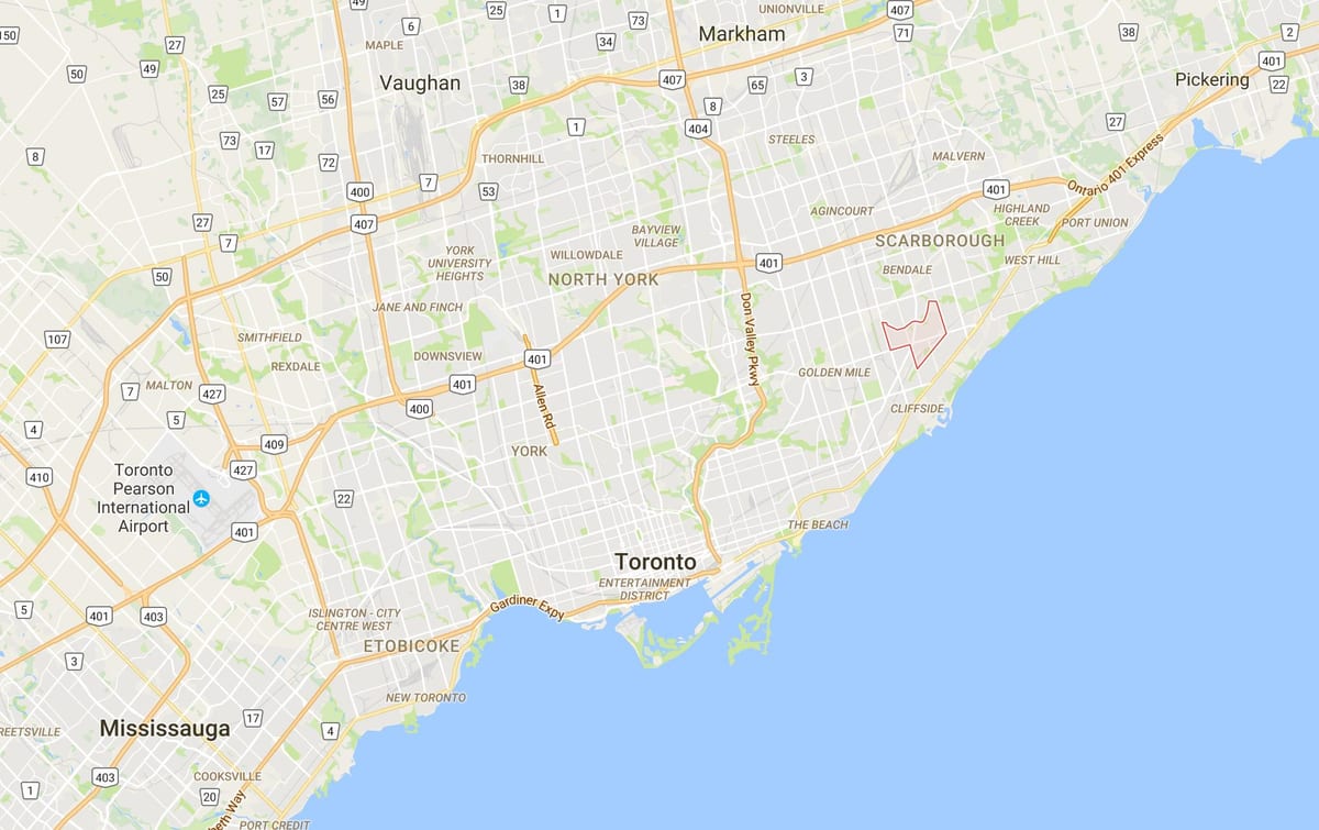 Eglinton East district, Toronto haritası 