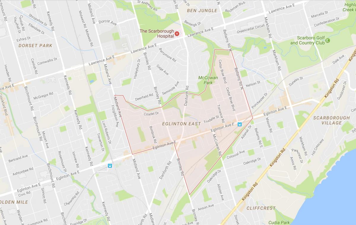 Eglinton East mahalle Toronto haritası 