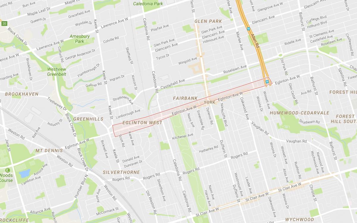 Eglinton West mahalle Toronto haritası 