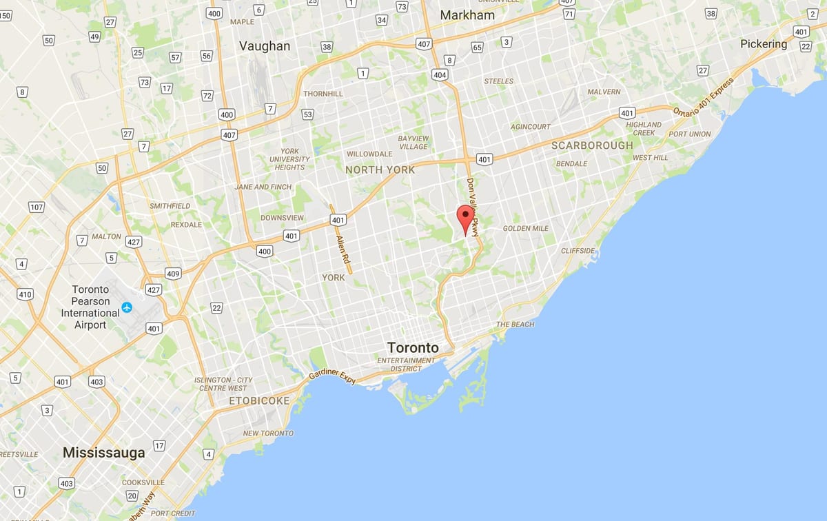 Flemingdon Park district, Toronto haritası 