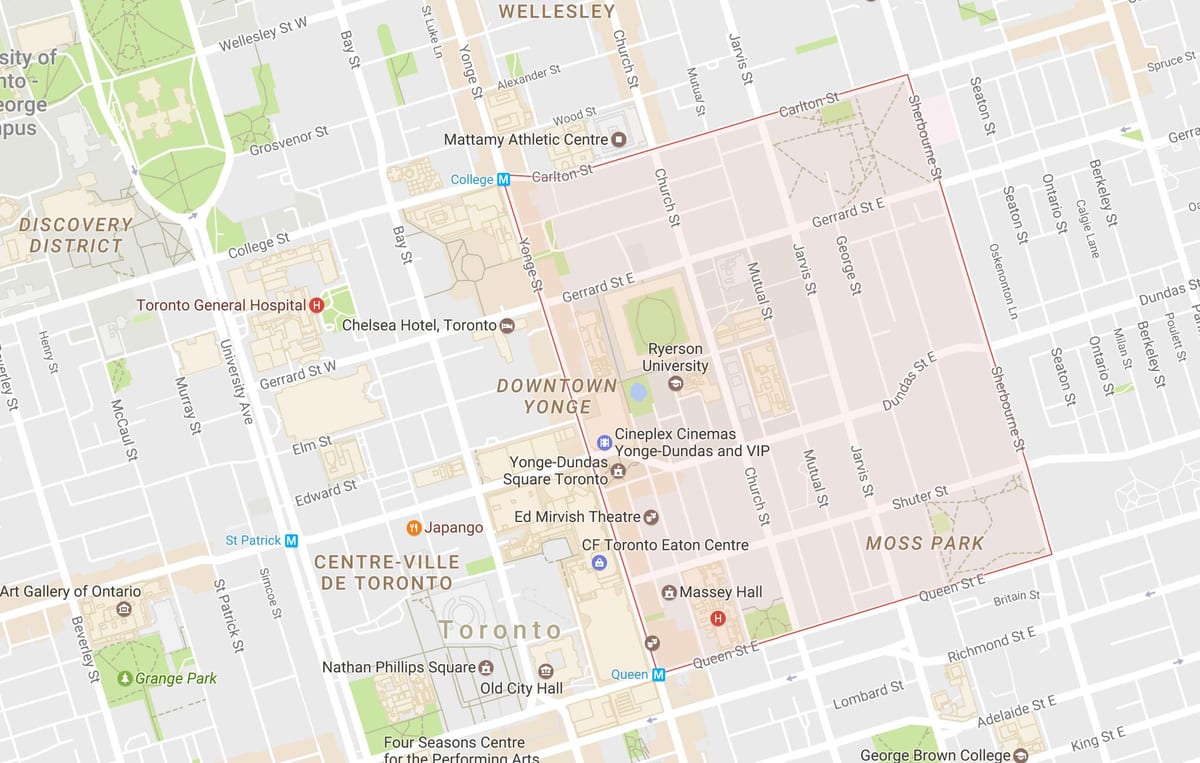 Garden District, Toronto Şehir haritası 