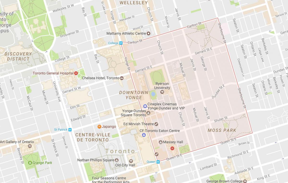 Garden District, Toronto Şehir haritası 
