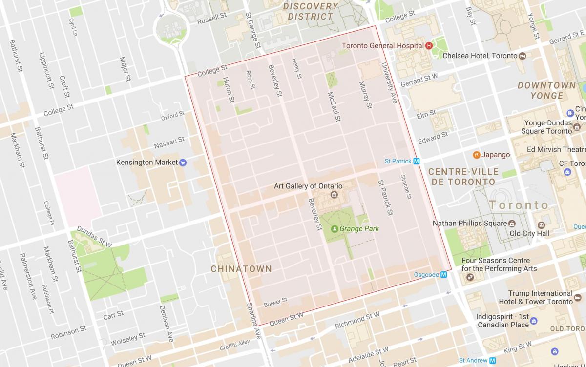 Grange Park mahalle Toronto haritası 