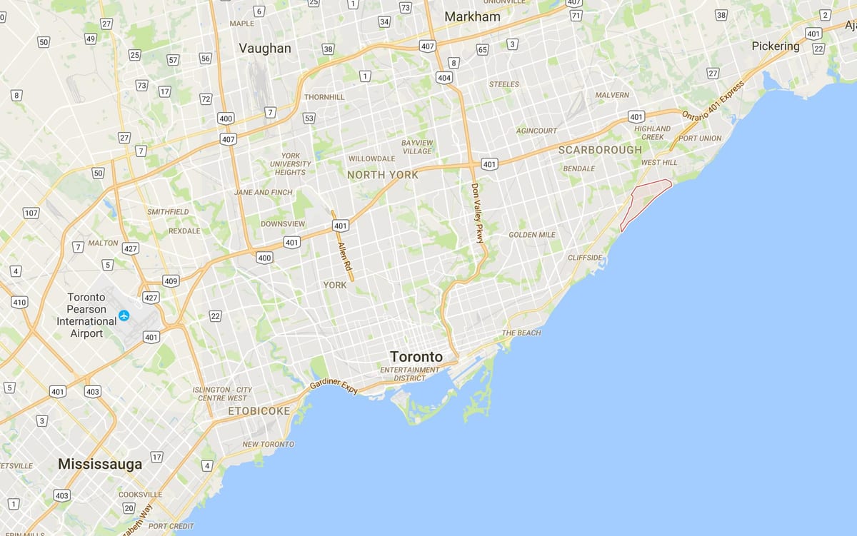 Guildwood district, Toronto haritası 