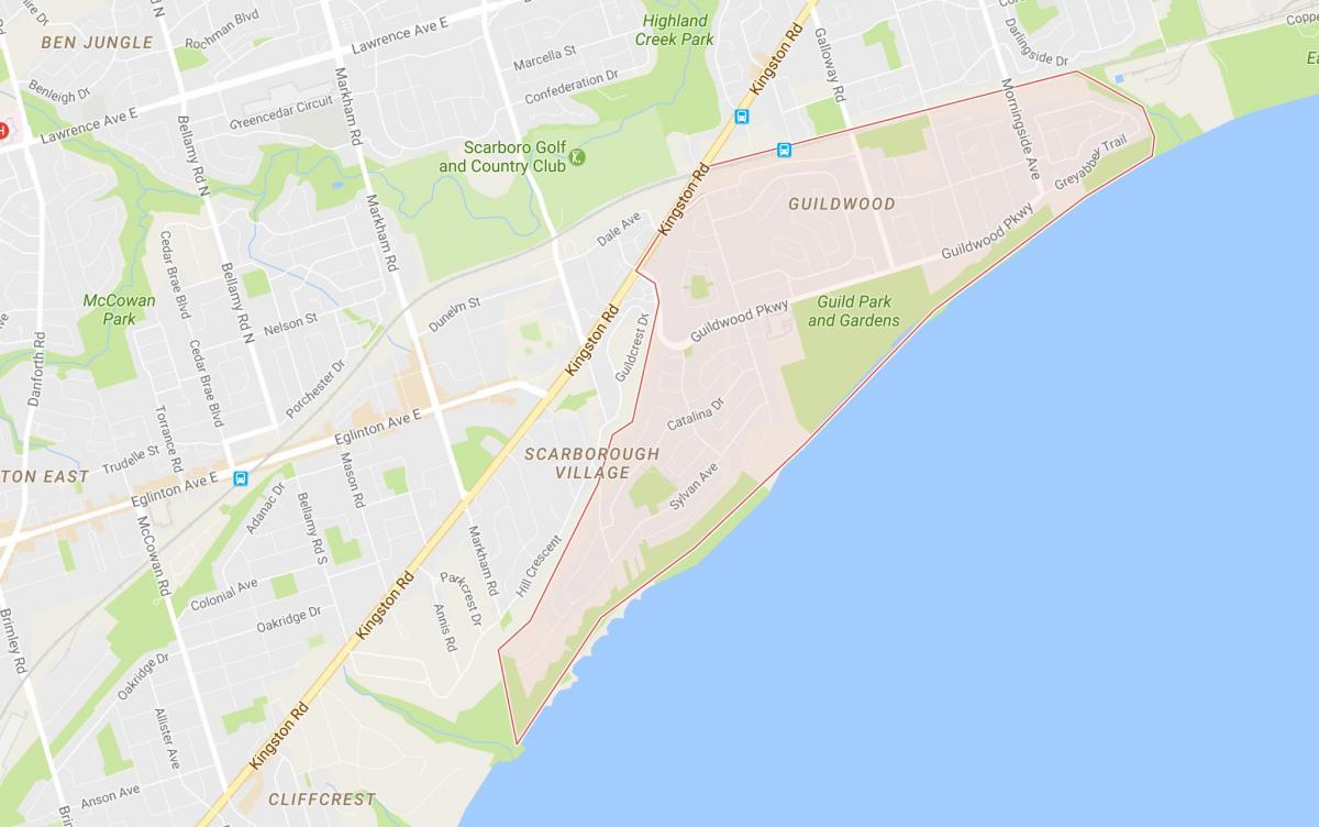 Guildwood mahalle Toronto haritası 