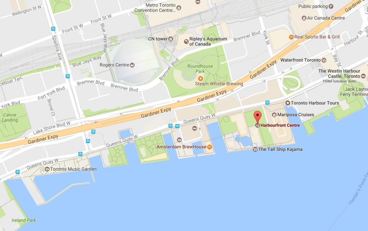 Harbourfront mahalle Toronto haritası 
