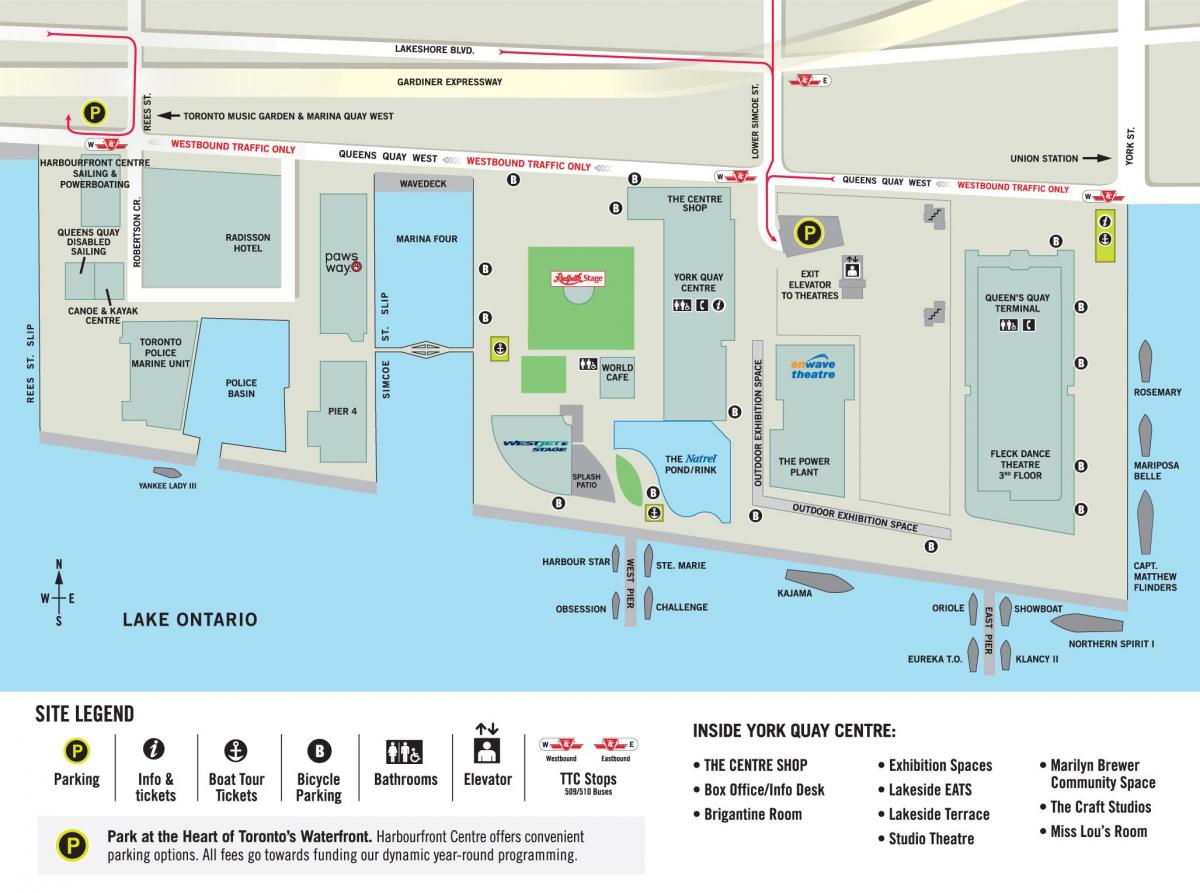 Harbourfront Centre, Toronto haritası 