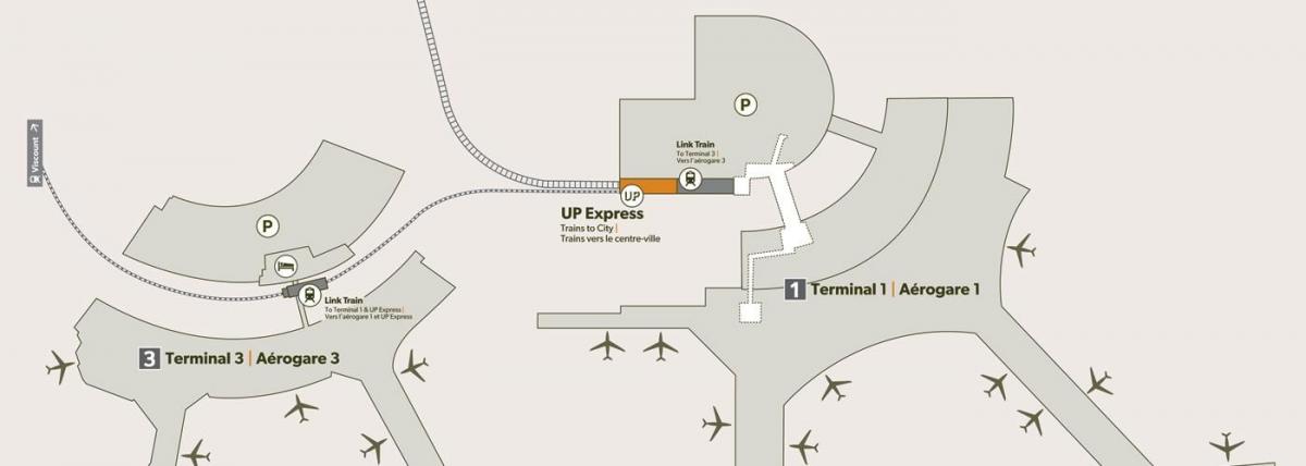 Havaalanı Pearson tren istasyonu haritası 