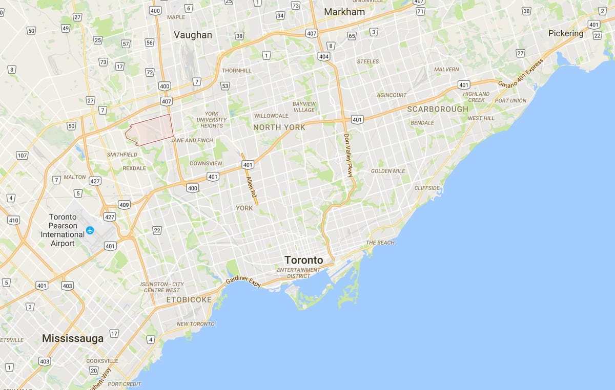 Humber Summit district, Toronto haritası 