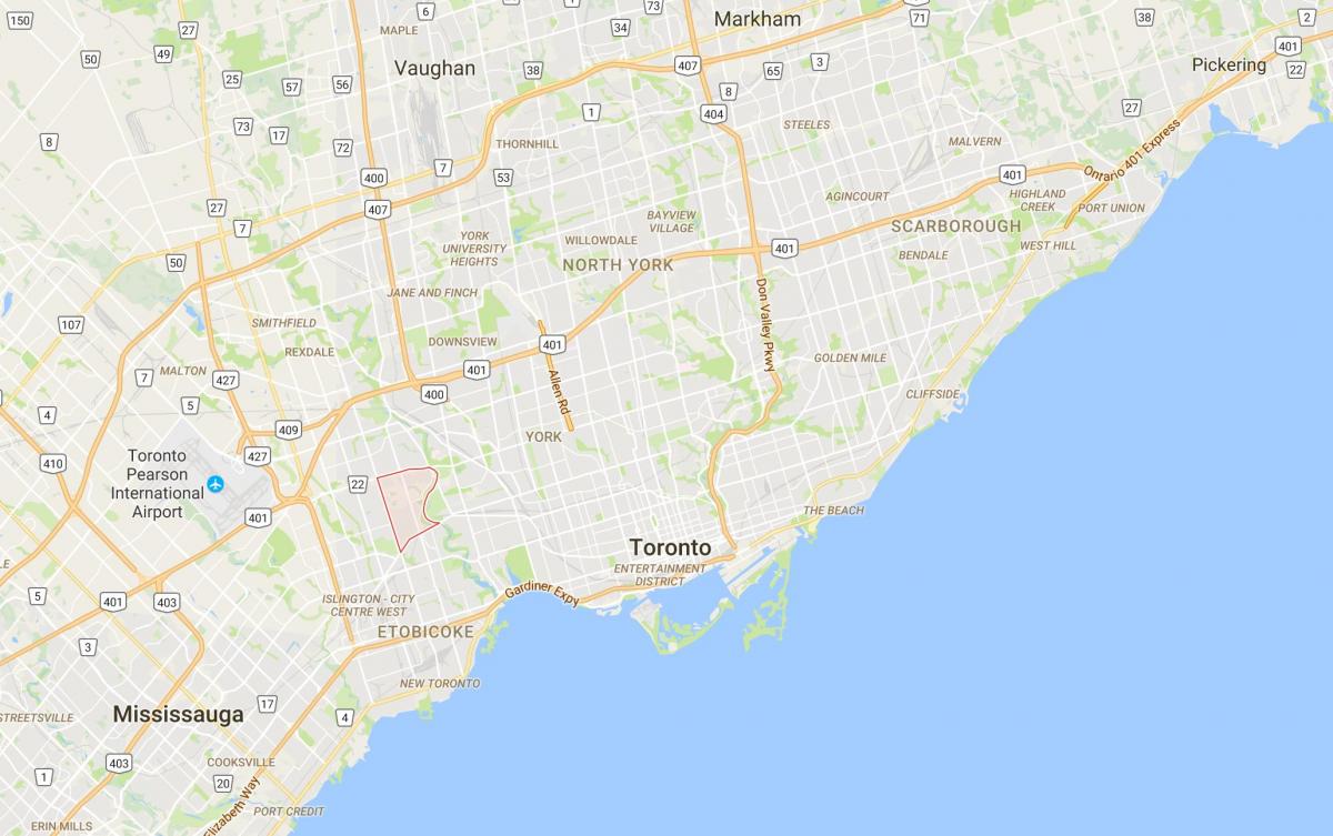 Humber Valley Village bölgesinde Toronto haritası 