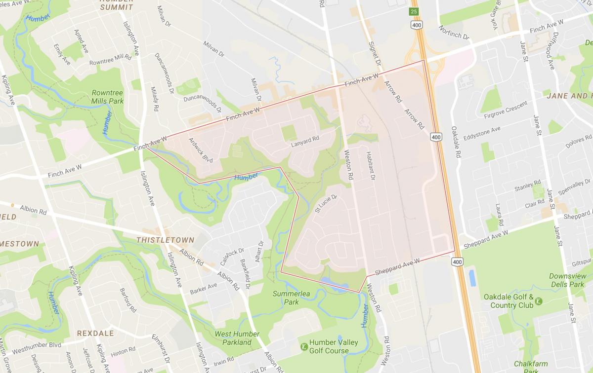 Humbermede mahalle Toronto haritası 