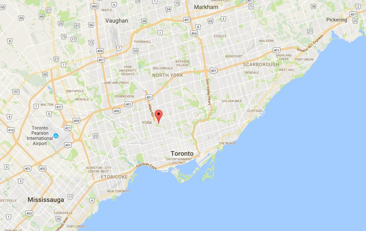 Humewood haritası–Cedarvale ilçe Toronto