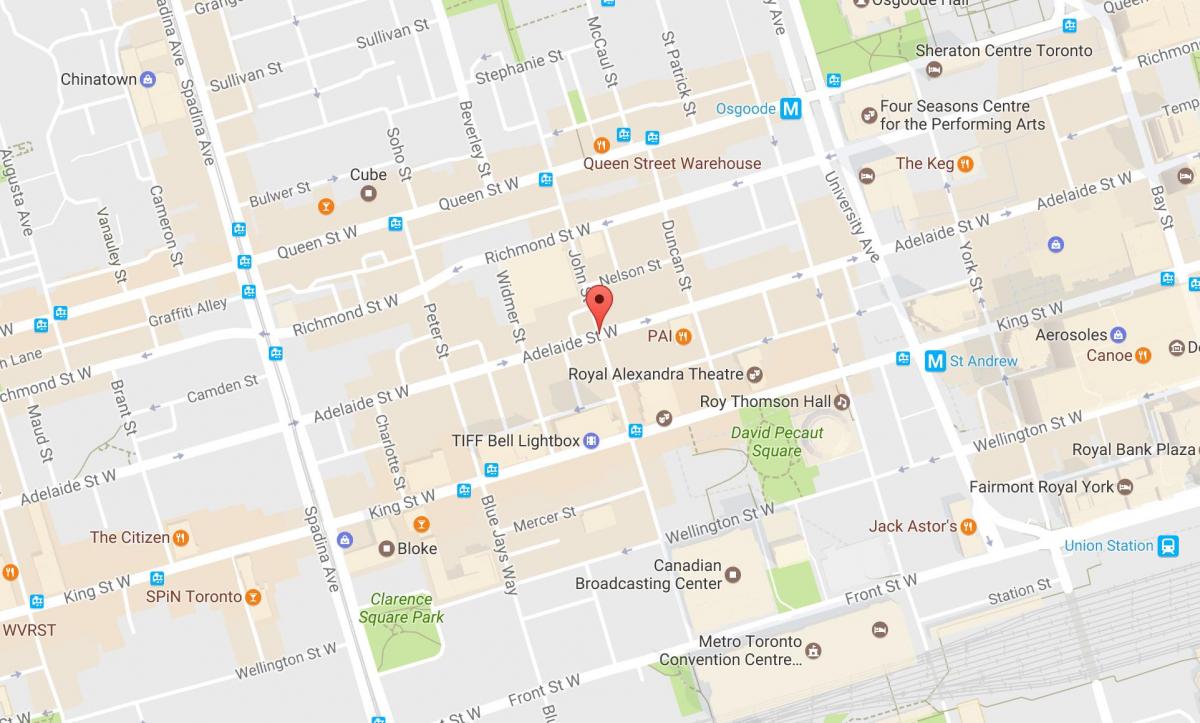 John street Toronto haritası 