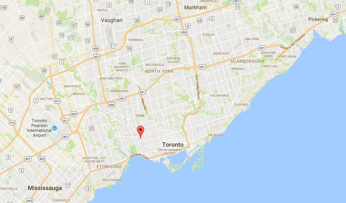 Junction Triangle Bölgesi'nde Toronto haritası 