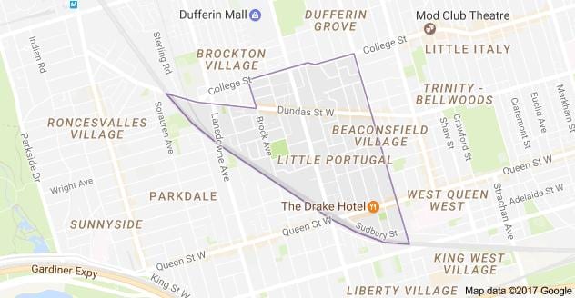 Küçük Portekiz, Toronto haritası 