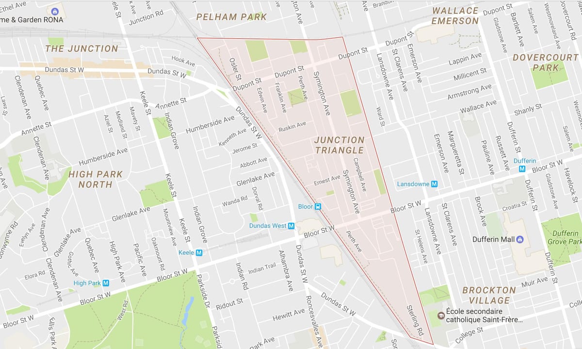 Kavşak Üçgen mahalle Toronto göster 