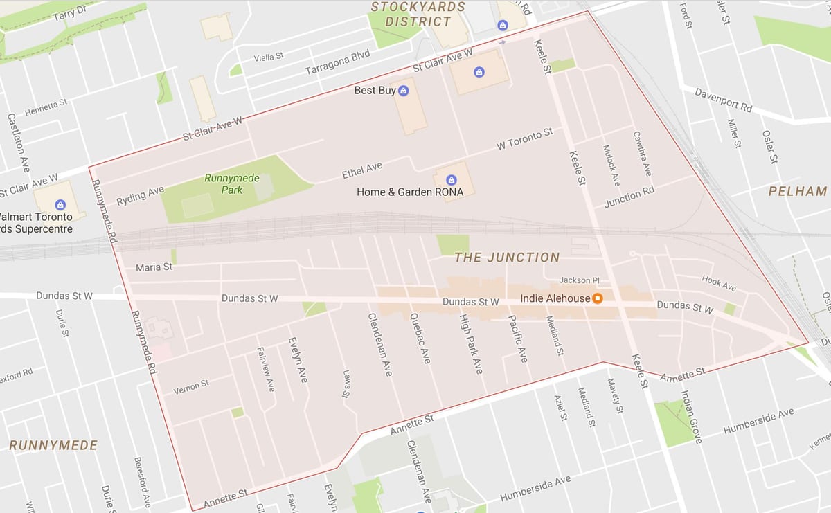 Kavşağın harita Toronto mahalle 