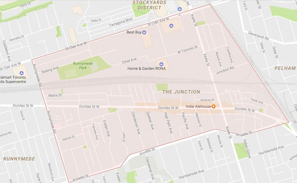Kavşağın harita Toronto mahalle 