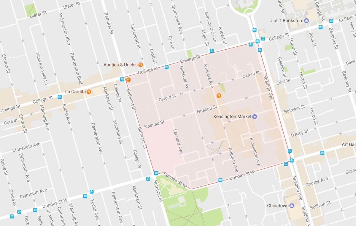 Kensington Market Toronto mahalle haritası 