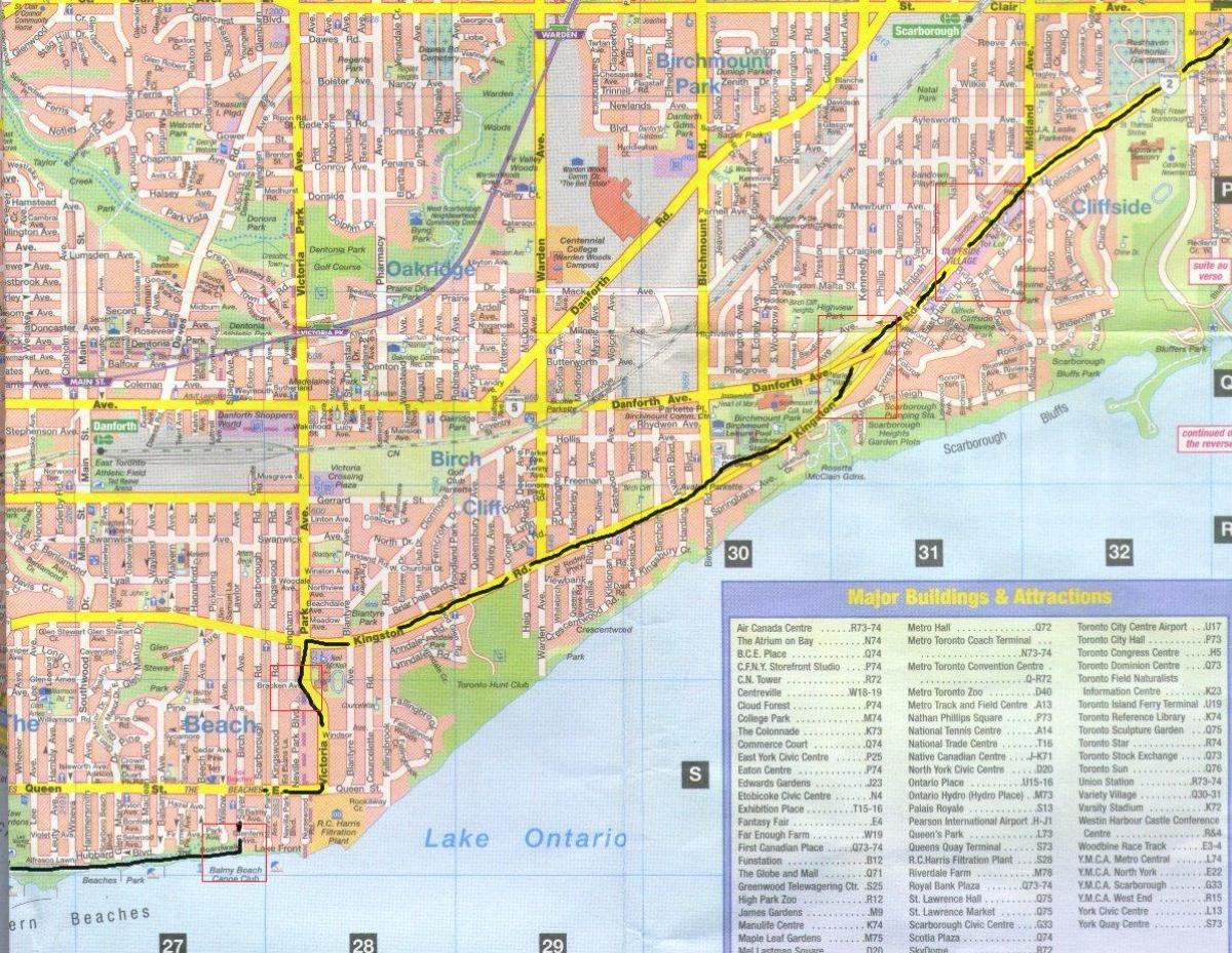 Kingston road Ontarion haritası 