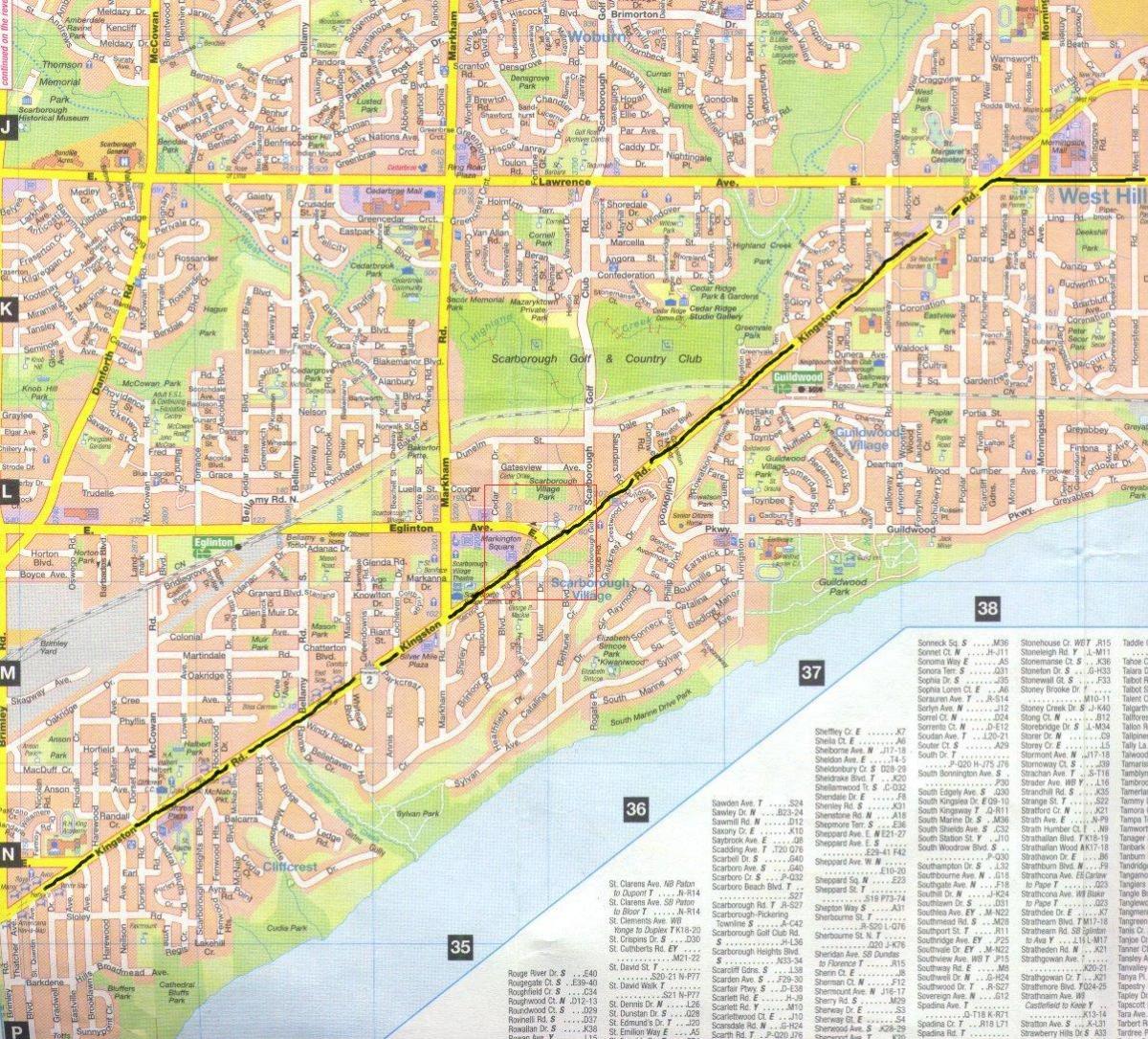 Kingston road, Toronto haritası 